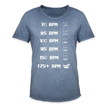 EDM Hardstyle DNB Festival 175+ BPM - Men's Vintage T-Shirt - vintage denim - Front - Jose (178cm)