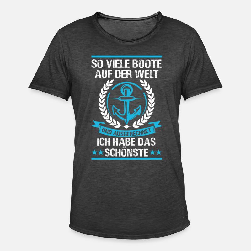 Boot Boote Segelboot Geschenk - Männer Vintage T-Shirt - Vintage Schwarz