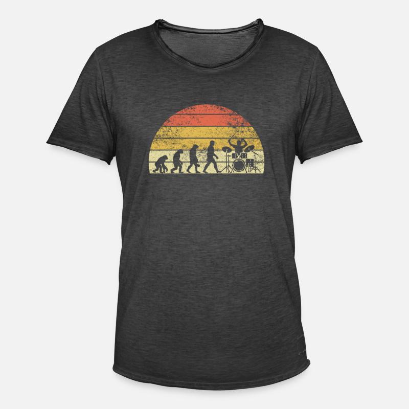 Drummer Evolution Sunset Schlagzeuger - Männer Vintage T-Shirt - Vintage Schwarz