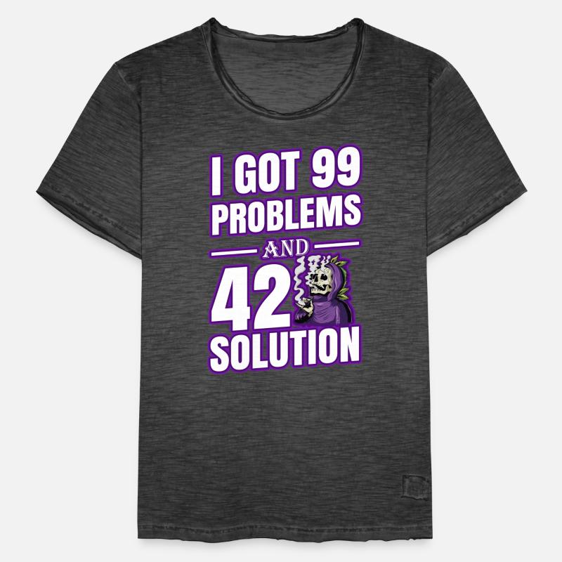 I Got 99 Problems And 420 Solutions Cannabis Weed Men's Vintage T-Shirt
