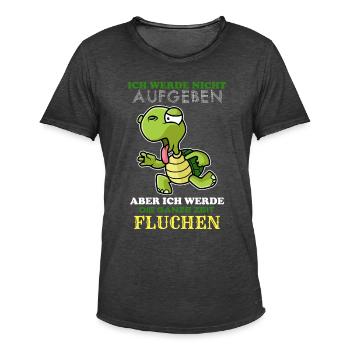 Lahme Schildkröte Fitness Lustig - Männer Vintage T-Shirt - Vintage Schwarz - Vorne