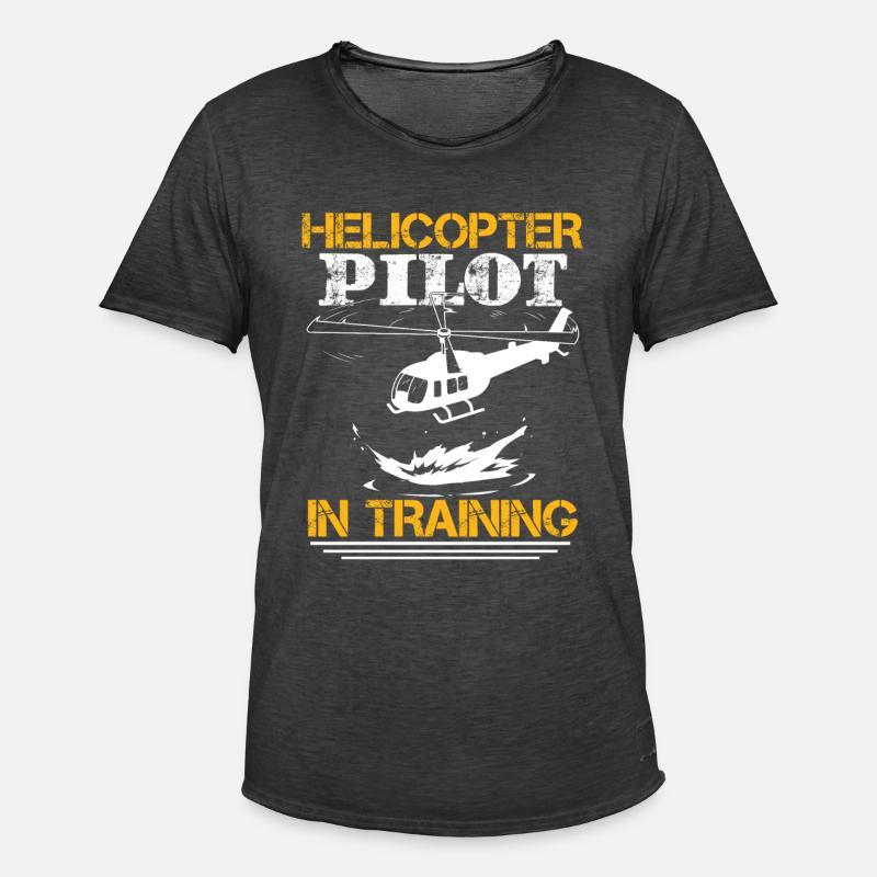 Helicopter Pilot In Training - Men's Vintage T-Shirt - washed black