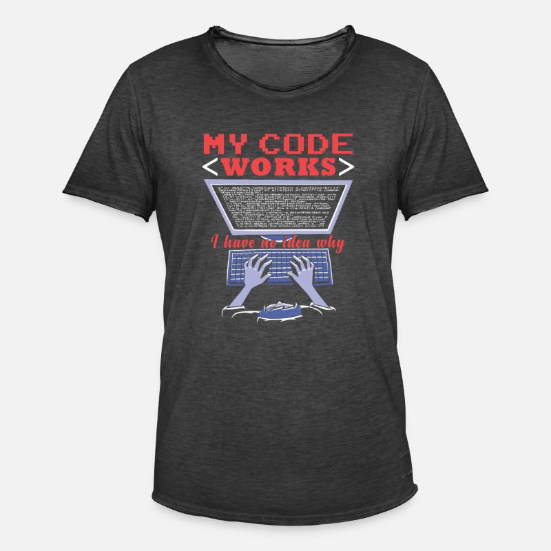 Fuuny Coder Programmierer - Männer Vintage T-Shirt - Vintage Schwarz