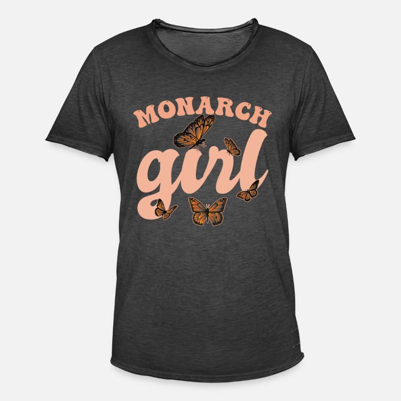Monarch Mädchen - Männer Vintage T-Shirt - Vintage Schwarz