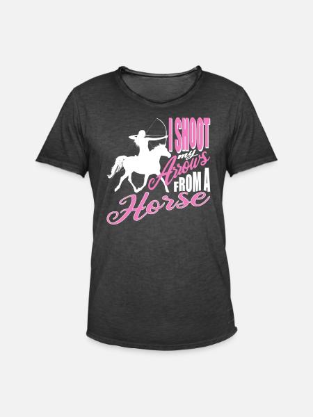 Bogenschießen vom Pferd - Männer Vintage T-Shirt - Vintage Schwarz