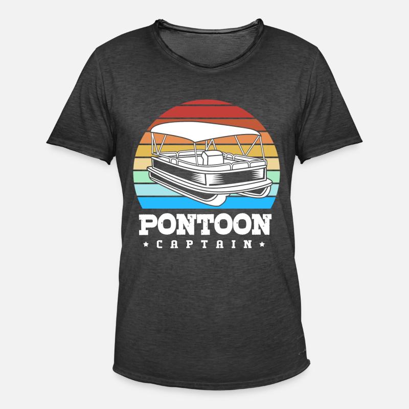 Pontonboot Boot Boote - Männer Vintage T-Shirt - Vintage Schwarz