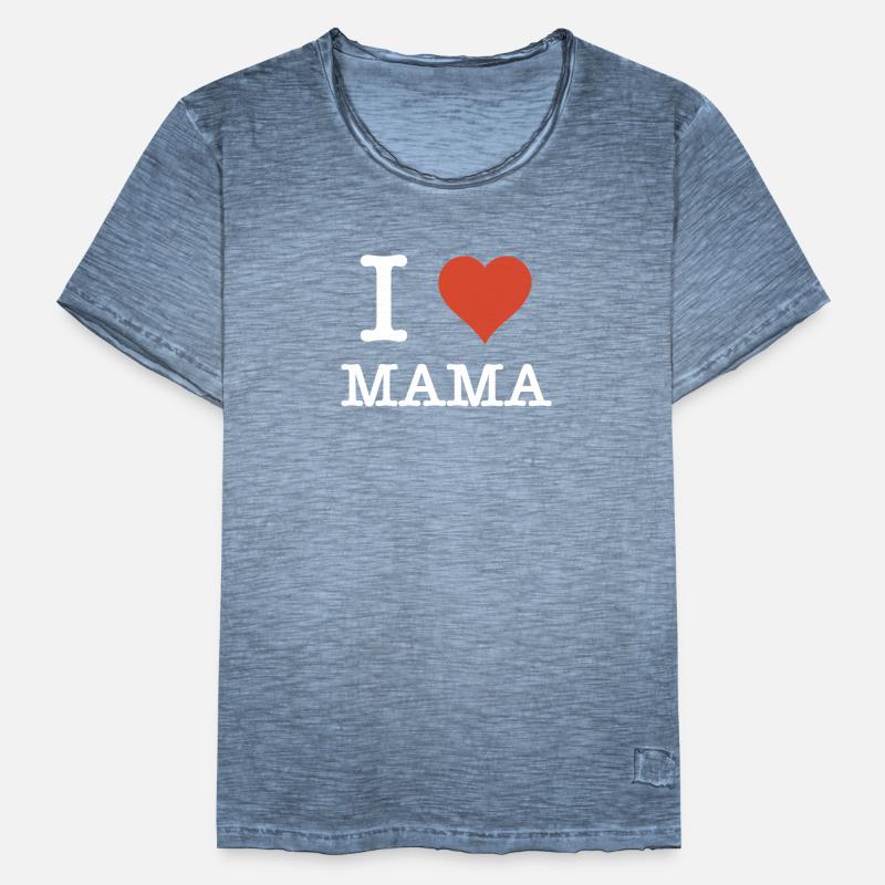 I Love Mama Mutter Muttertagsgeschenk Männer Vintage T-Shirt