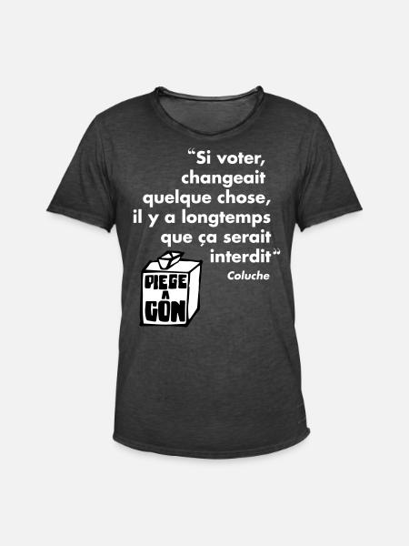 Politique - T-shirt vintage Homme - noir vintage