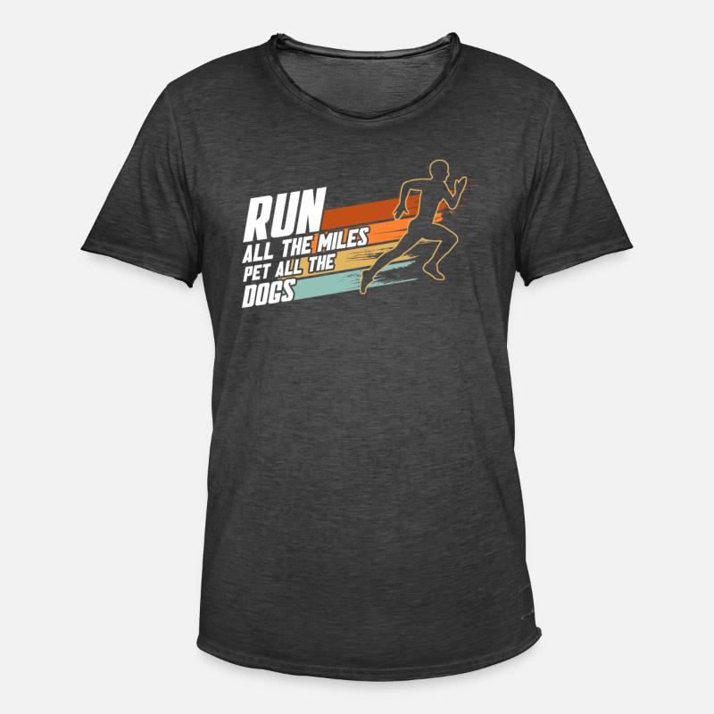 Läuferin Marathon Hundemutter Hunde Mutter - Männer Vintage T-Shirt - Vintage Schwarz