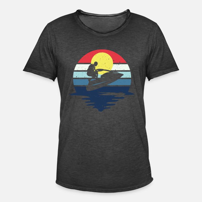 Retro Jetboot Wassermotorrad Jetski - Männer Vintage T-Shirt - Vintage Schwarz