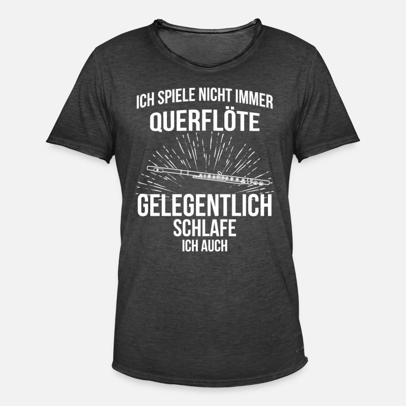 Querflöte Querflötenspieler Querflötist - Männer Vintage T-Shirt - Vintage Schwarz