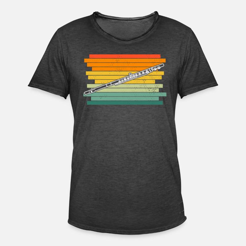 Querflöte Querflötenspieler Querflötist - Männer Vintage T-Shirt - Vintage Schwarz