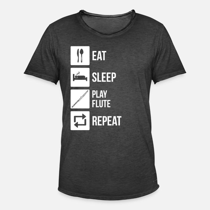 Querflöte Querflötenspieler Querflötist - Männer Vintage T-Shirt - Vintage Schwarz
