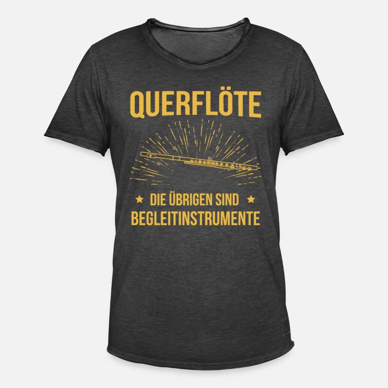 Querflöte Querflötenspieler Querflötist - Männer Vintage T-Shirt - Vintage Schwarz