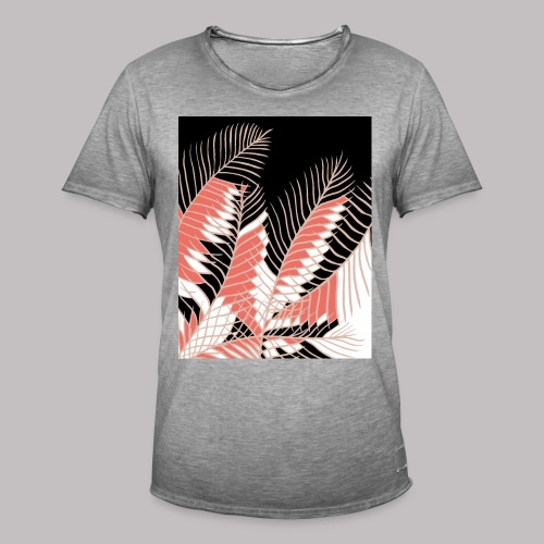 foglie palma 3 living coral - Maglietta vintage da uomo