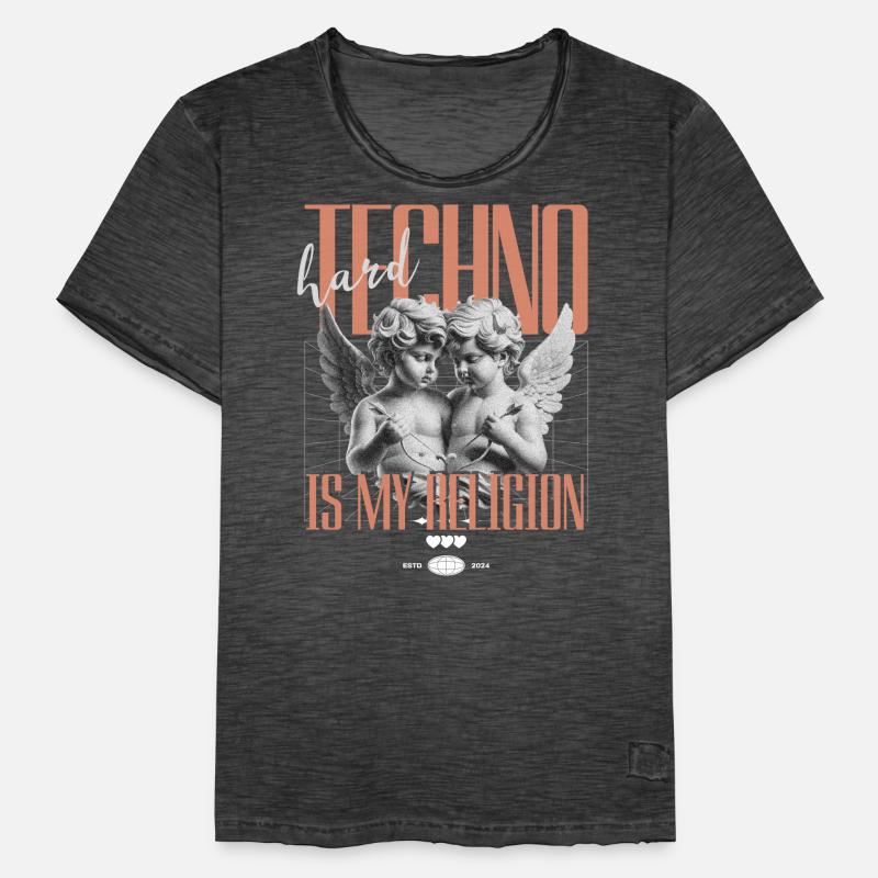 Anges de la techno dure T-shirt vintage Homme
