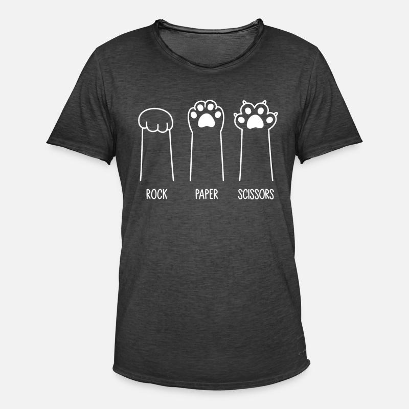 Rock Paper Scissors - Männer Vintage T-Shirt - Vintage Schwarz