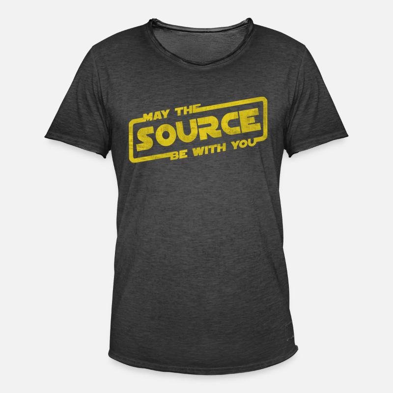 May The Source Be With You | Programmierer Coder - Männer Vintage T-Shirt - Vintage Schwarz