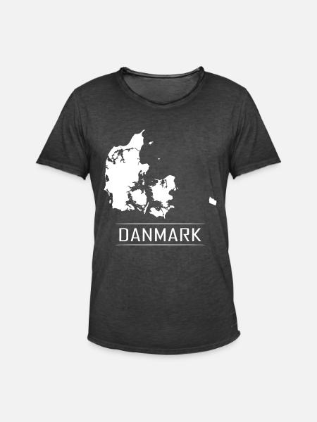 Danmark Map Holiday Country - Men's Vintage T-Shirt - washed black