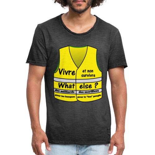 tee shirt gilet jaune vivre et non survivre - T-shirt vintage Homme