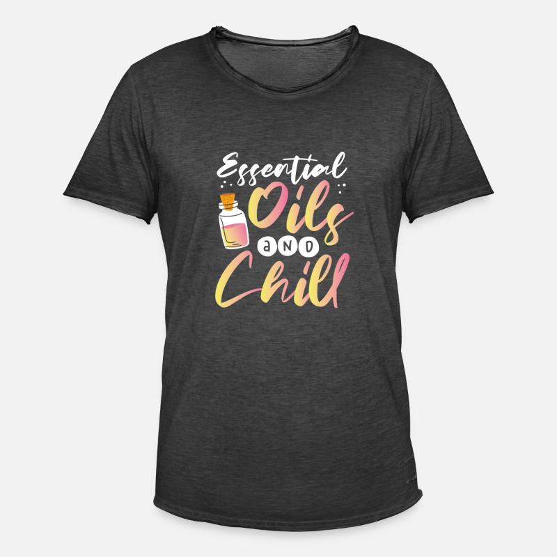 Ätherische Öle und ätherische Kälteöle - Männer Vintage T-Shirt - Vintage Schwarz