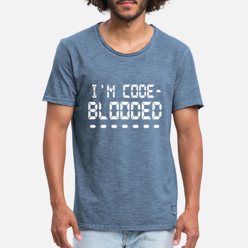 Computer Programming I'm Code Blooded Programmer Men's Vintage T-Shirt