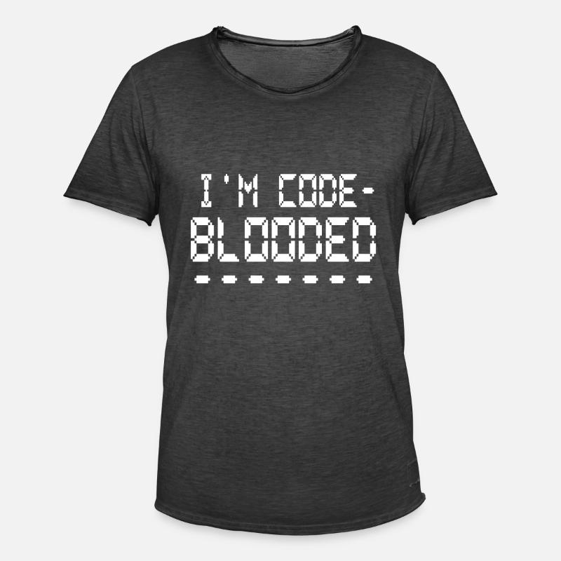 Computerprogrammierung Ich bin Code Blooded Programmierer - Männer Vintage T-Shirt - Vintage Schwarz
