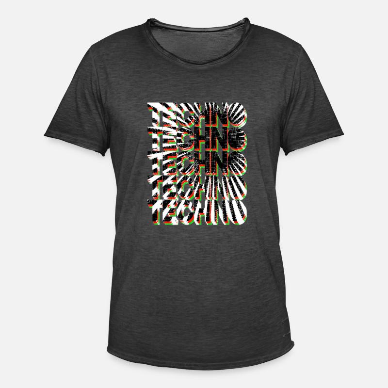 TECHNO TECHNO - Männer Vintage T-Shirt - Vintage Schwarz