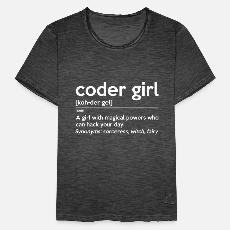 Coding Girl Definition Noun Software Developer Pro Männer Vintage T-Shirt