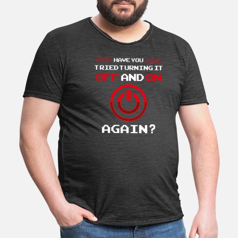 Computer Helpdesk Technik Support Hilfe Checkliste Männer Vintage T-Shirt