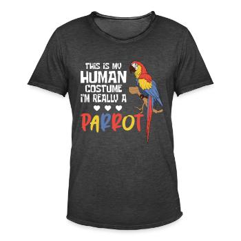 Papageien Papagei Kostüm - Männer Vintage T-Shirt - Vintage Schwarz - Vorne