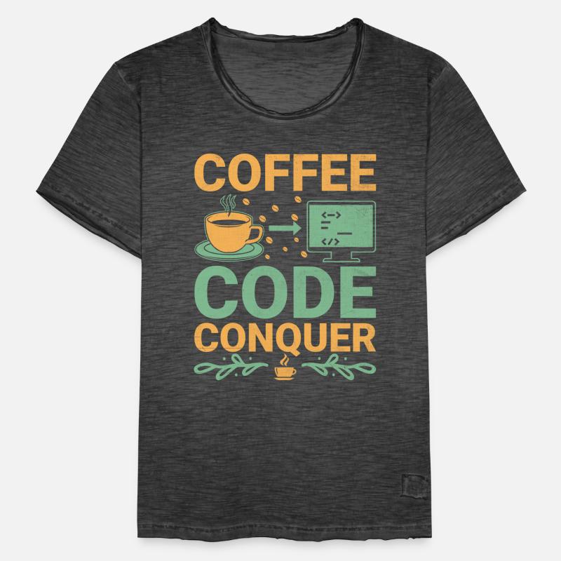 Kaffee-Codierung Programmierer Programmierer Entwickler Nerd Coff Männer Vintage T-Shirt