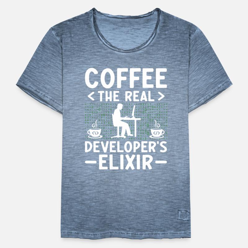 Kaffee-Codierung Programmierer Programmierer Entwickler Nerd Coff Männer Vintage T-Shirt