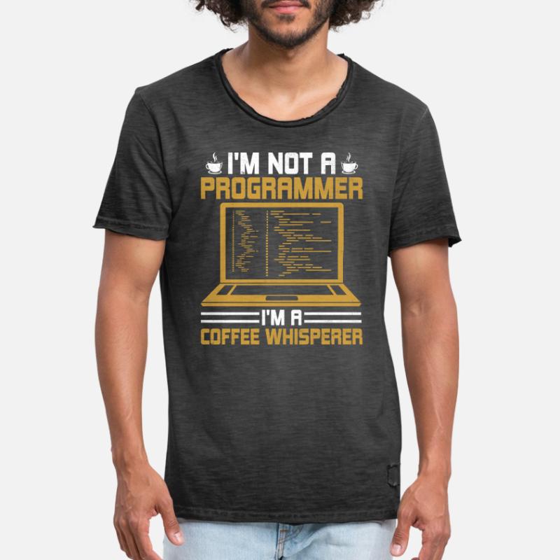 Kaffee-Codierung Programmierer Programmierer Entwickler Nerd Coff Männer Vintage T-Shirt