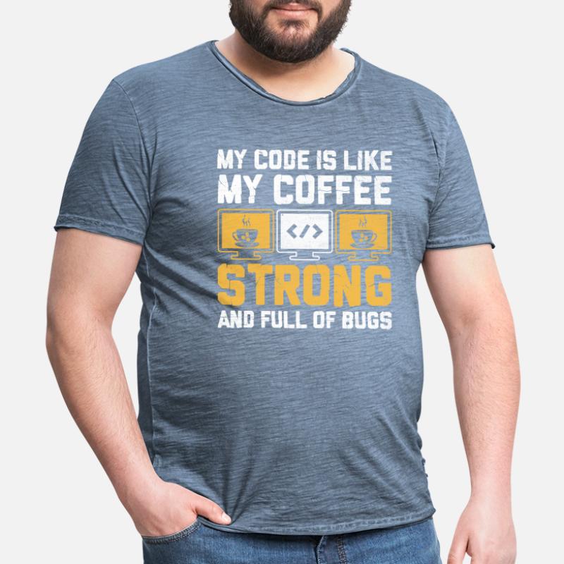Kaffee-Codierung Programmierer Programmierer Entwickler Nerd Coff Männer Vintage T-Shirt