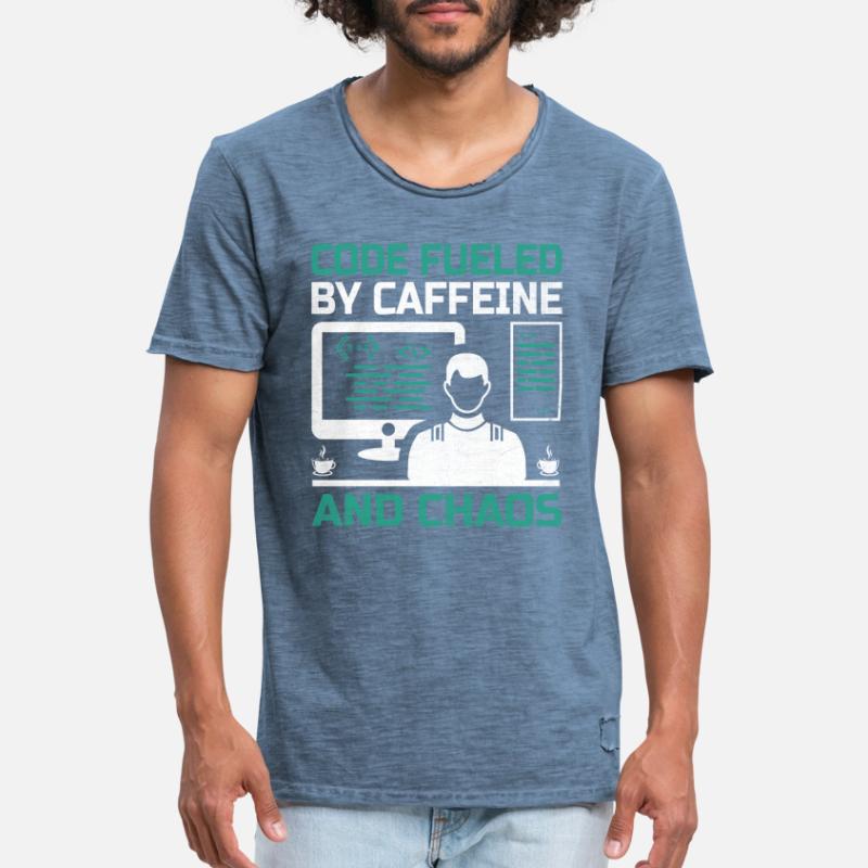 Kaffee-Codierung Programmierer Programmierer Entwickler Nerd Coff Männer Vintage T-Shirt