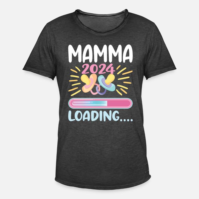 Super Mamma 2024 Loading - Männer Vintage T-Shirt - Vintage Schwarz