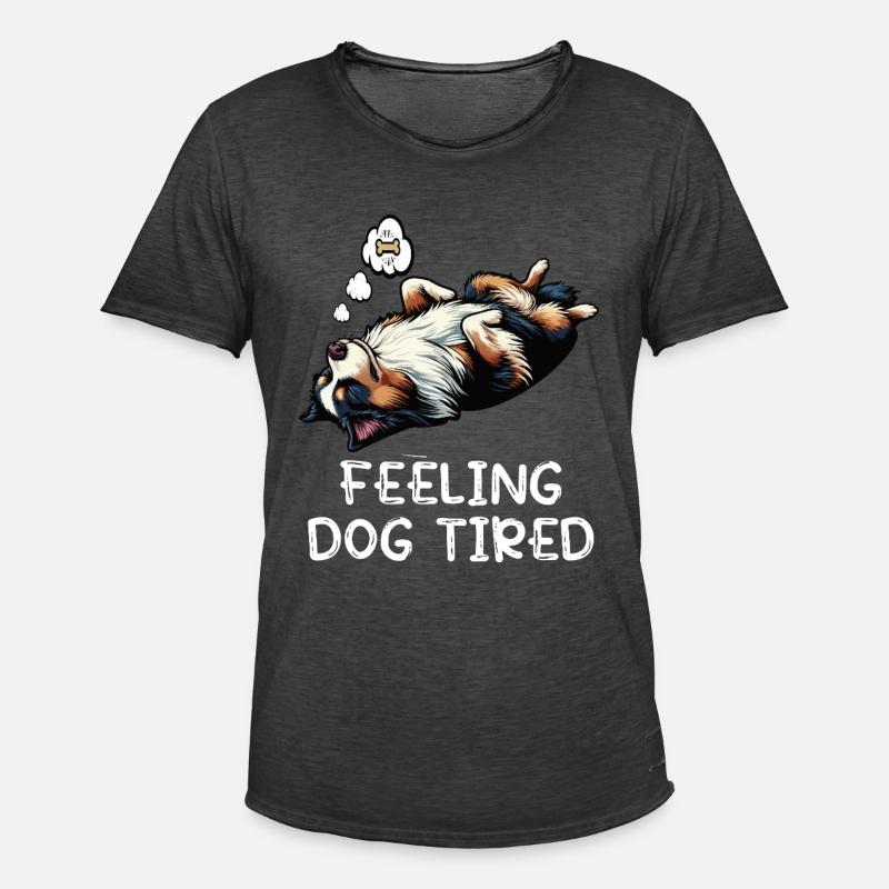Feeling Dog Tired Australian Shepherd Aussiehalter - Männer Vintage T-Shirt - Vintage Schwarz