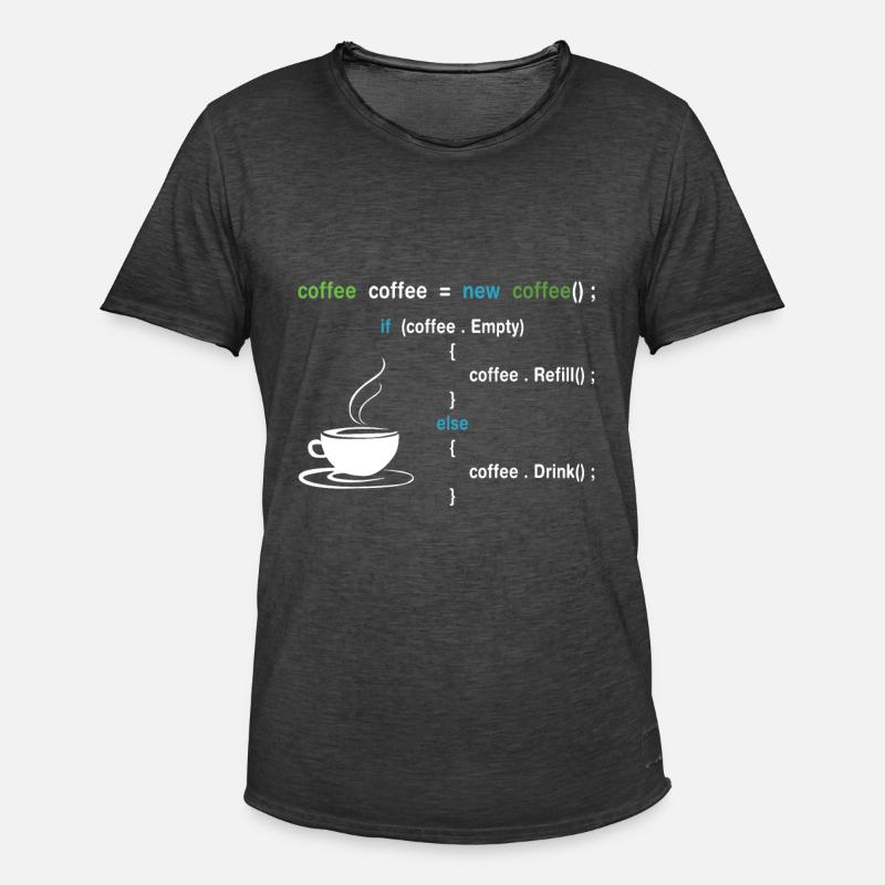 Kaffee Programmierer - Männer Vintage T-Shirt - Vintage Schwarz