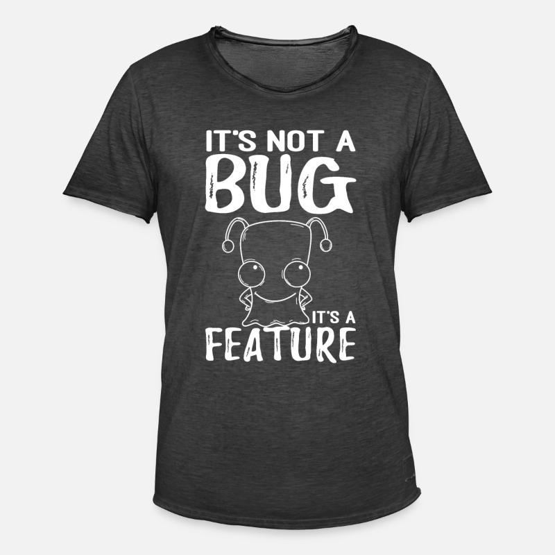 Kein Bug Sondern Ein Feature - Männer Vintage T-Shirt - Vintage Schwarz