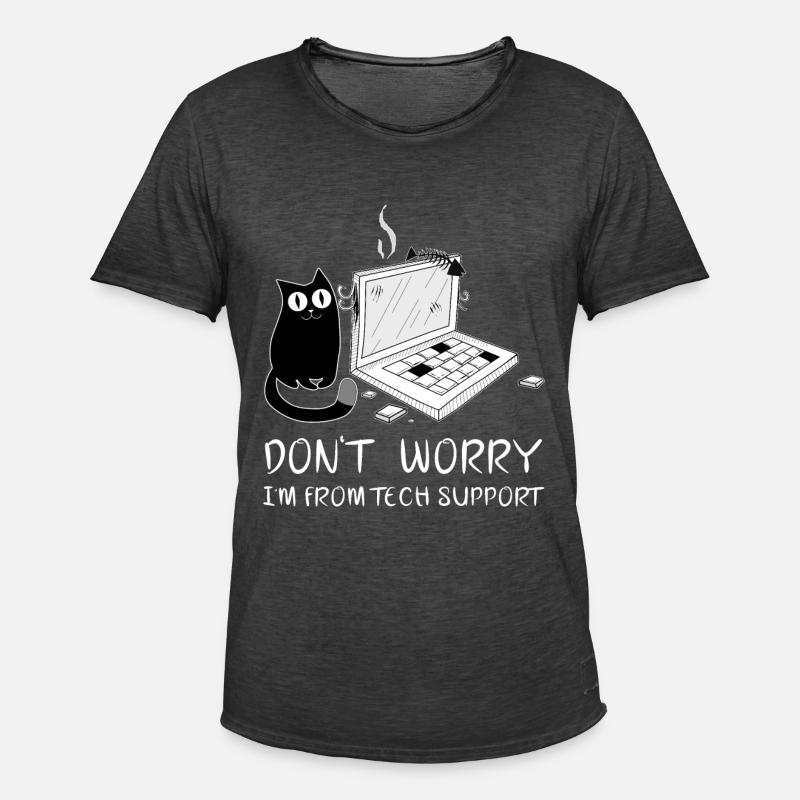 Tech Support Lustig - Männer Vintage T-Shirt - Vintage Schwarz