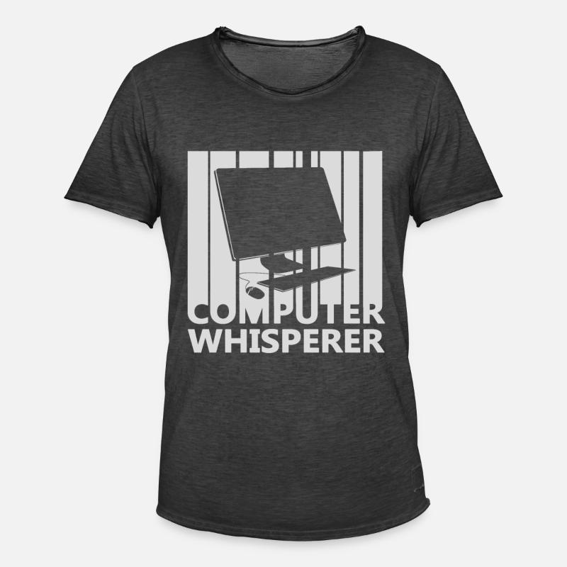 Computer Nerd - Männer Vintage T-Shirt - Vintage Schwarz