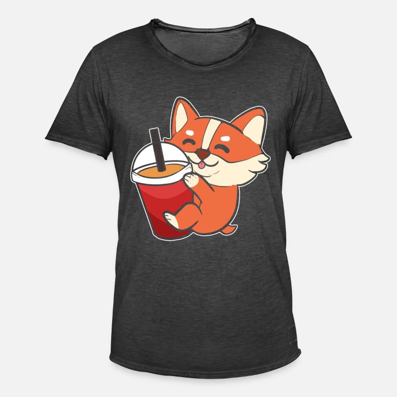 Corgi - Männer Vintage T-Shirt - Vintage Schwarz