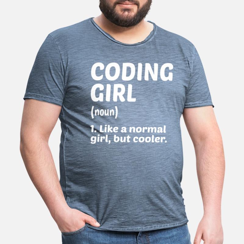 Coding Girl Definition Noun Software Developer Pro Männer Vintage T-Shirt
