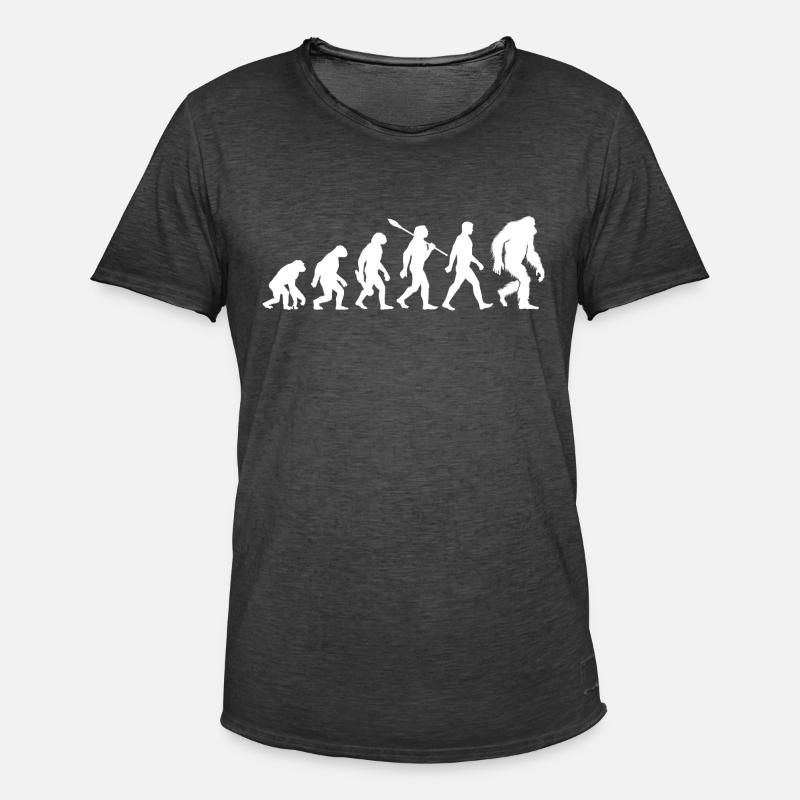 Evolution - Bigfoot - Yeti - Männer Vintage T-Shirt - Vintage Schwarz