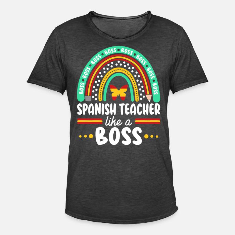 Humor Spanischlehrer als Cheflehrer - Männer Vintage T-Shirt - Vintage Schwarz