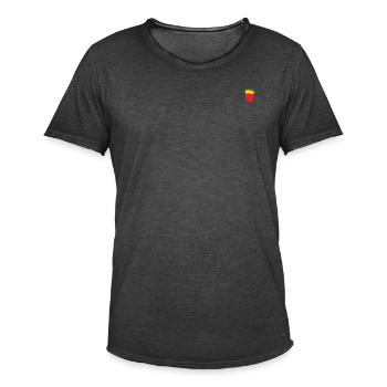 Just fries - Männer Vintage T-Shirt - Vintage Schwarz - Vorne - Jose (178cm)