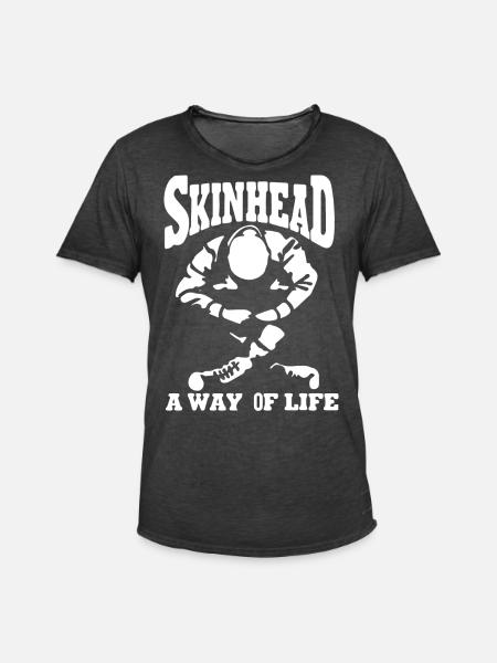 Skinhead - Männer Vintage T-Shirt - Vintage Schwarz