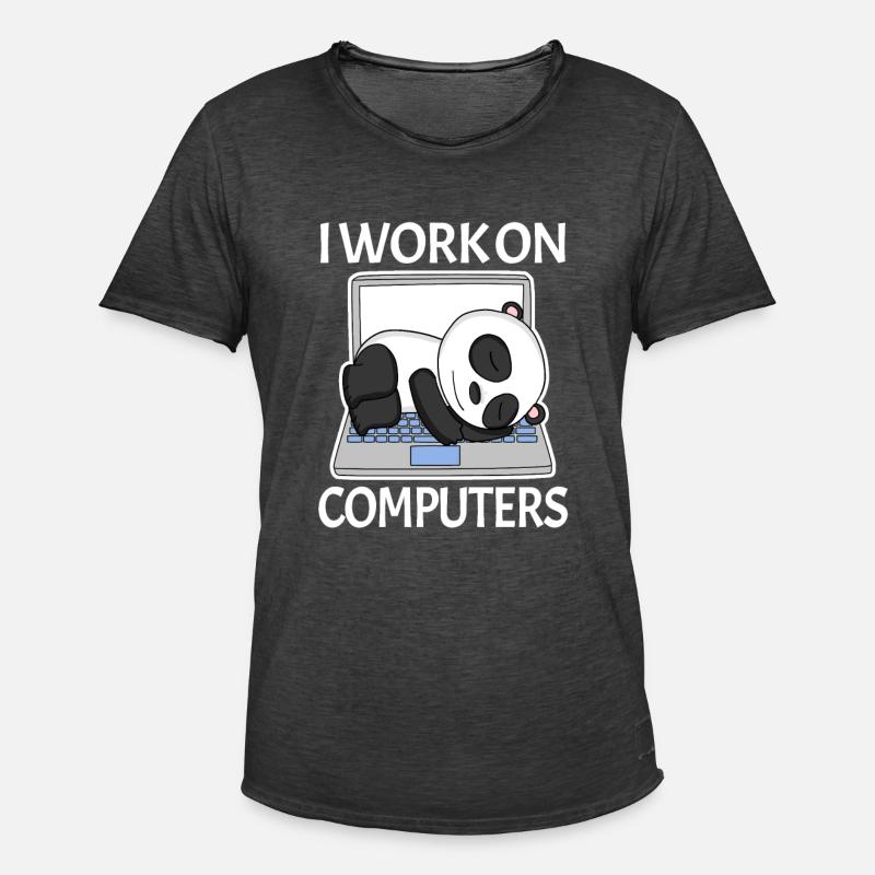 Computer Nerd Programmierer Herren Geschenk - Männer Vintage T-Shirt - Vintage Schwarz