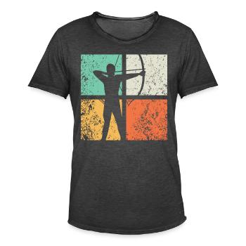 Bogenschütze - Männer Vintage T-Shirt - Vintage Schwarz - Vorne